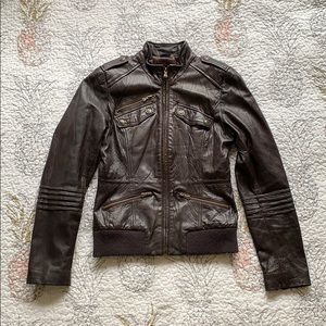 Guess | Jocelyn Leather Jacket Brown